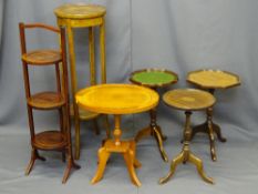 PARCEL OF OCCASIONAL FURNITURE, six pieces including four various wine tables, a mahogany