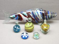 MDINA glassware, other paperweights and glass fish