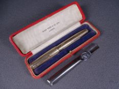 MABIE TODD - Vintage (1910s-1920s) 'Swan' Metal Pocket - a means of carrying clipless pens, a