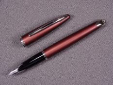 WATERMAN - Modern metallic copper brown Waterman Carene fountain pen with rhodium-plated 18ct