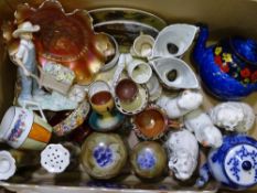 STAFFORDSHIRE DOGS, carnival glassware and other assorted china ETC