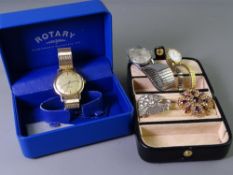 ROTARY NINE CARAT GOLD GENT'S PRESENTATION WRISTWATCH in original box, 35mm case, the inscription