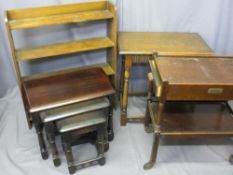 VINTAGE & LATER FURNITURE, four items to include an open bookcase, rectangular top side table,