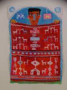 CHRISTOPHER CORR gouache on paper - 'The Carpet Seller', signed, 29 x 20cms