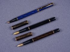 WATERMAN - Modern 1990s shadow blue Waterman Laureat Mk II ballpoint pen with gold plated trim, in
