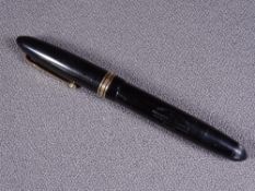 MABIE TODD - Vintage 1940s black Swan Mabie Todd 4660 leverless fountain pen with gold trim and 14ct
