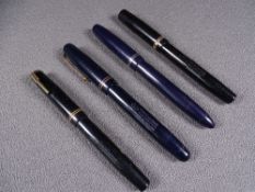 MABIE TODD - Three vintage (1930s-1940s) Swan Mabie Todd fountain pens with 14ct gold nibs, 1)