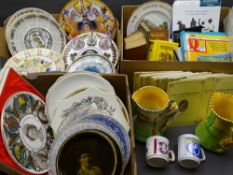 TWO BURLEIGH WARE JUGS - one with cricketer handle, the other with golfing handle, boxed