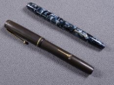 CONWAY STEWART - Vintage 1950s silver-blue marble Conway Stewart No 75 fountain pen with chrome trim