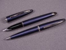 WATERMAN - Modern matt charcoal grey Waterman Carene fountain pen and ballpoint pen set with