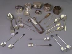 QUANTITY OF SMALL SILVER to include various teaspoons and other tableware, a quantity of napkin