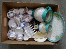 CROWN DUCAL three piece tube line charger and jugs, designed by Frederick Rhead, Royal Worcester '