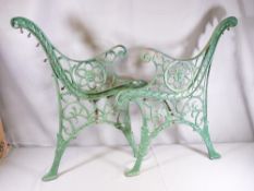 PAIR OF CAST IRON BENCH ENDS