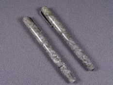 MABIE TODD - Vintage (1930s-1940s) grey swirls Swan Mabie Todd self-filler fountain pen with