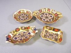 FOUR ROYAL CROWN DERBY 1128 PATTERN PIN DISHES