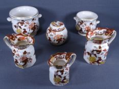 MASONS IRONSTONE 'Brown Velvet' - three graduated jugs, ginger jar ETC
