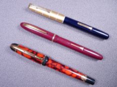 WATERMAN - Modern 1990s red marble Waterman Phileas fountain pen from the first series with gold