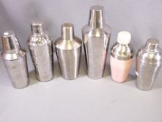 MARTINI BRANDED COCKTAIL SHAKER and a selection of others, six in total