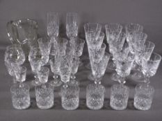 CUT GLASS DRINKING WARE, thirty plus pieces
