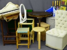 PARCEL OF MIXED FURNITURE & HOUSEHOLD GOODS including a portable electric keyboard, various side