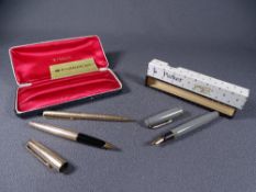 PARKER - Vintage (1948-1952) grey Parker Victory Mk lV fountain pen with gold trim (tapered clip and