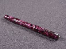 CONWAY STEWART - Vintage 1950s rose marbled pearl Conway Stewart No 75 fountain pen with chrome trim