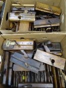 VINTAGE TOOLS - moulding planes, an assortment within two boxes