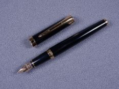 WATERMAN - Modern black Waterman L'Etalon fountain pen with gold trim and 18ct gold nib, in original