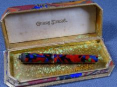 CONWAY STEWART - Vintage (1926-1933) multi-colour Conway Stewart Dinkie 'Major' No 645 with ring-