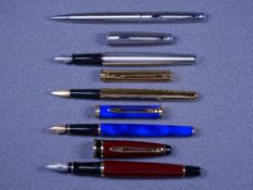 WATERMAN - Modern brushed stainless steel Waterman Hémisphère CT fountain pen and ballpoint pen