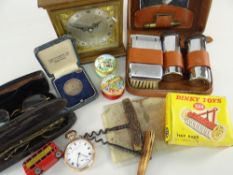 ASSORTED COLLECTABLES including Elliott table time piece retailed by Gerrards of London, two Toye