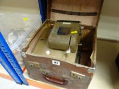 VINTAGE RONEO-NEO POST LIMITED RETRO FRANKING MACHINE for one shilling to half-a-penny in leather