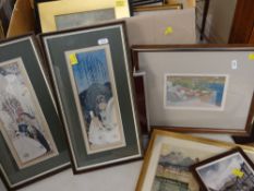 ASSORTED PICTURES including IRENE HALLIDAY gouache of spring flowers, ALLEN FREER watercolour 'On