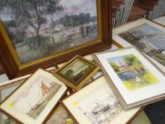 ASSORTED PICTURES including watercolour of Llanishen Station by P Harvey