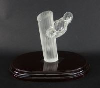 SWAROVSKI CRYSTAL ANNUAL EDITION WOODPECKERS, 1988, with rosewood display plinth (not in original