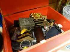 ASSORTED BOXES, FASHION WATCHES, ELECTROPLATE ETC