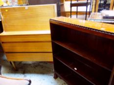 MID CENTURY TEAK BUREAU & SMALL MAHOGANY BOOKCASE (2)