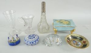 SMALL GROUP OF CHINA & GLASS to include a Baccarat turtle paperweight, jelly glass, ale glass,