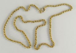 9CT YELLOW GOLD TWIST DESIGN CHAIN, 10.9gms overall