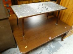 VINTAGE TILE SET COFFEE TABLE & LARGE SQUARE COFFEE TABLE