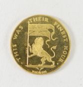 GOLD MEDALLION COMMEMORATING THE BIRTH OF CHURCHILL '30 November 1874', 3.6 grams