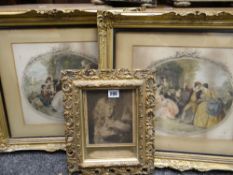THREE ANTIQUE ENGRAVINGS including portrait of Princess Amelia after William Laurence, engraving