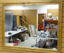 LARGE PINE FRAMED MIRROR, 103 x 134cms