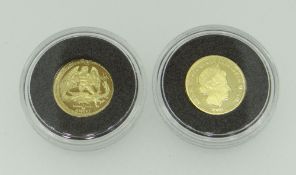 ELIZABETH II ISLE OF MAN 1/20TH OUNCE GOLD COIN DATED 2010 in London Mint Office pouch, 1.6 grams,