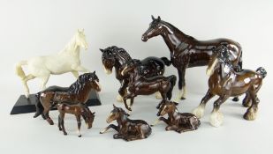 ASSORTED BESWICK & OTHER HORSE MODELS including Spirit of The Wind on ebonized base, some slight