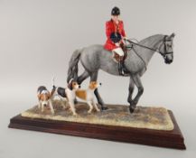 BORDER FINE ARTS MODEL B1070A 'Hounds Away - Grey', horse and hounds number 338/950, certificate,