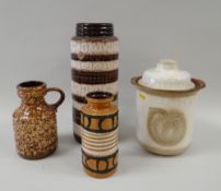 MID CENTURY WEST GERMAN POTTERY including rumtopf jar and cover (4)