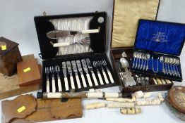 ASSORTED DECORATIVE ORNAMENTS including Chinese opium pipe