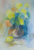 FELICITY JONES watercolour - still life of flowers in a vase, signed and dated '96, 67 x 45cms