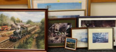 RAILWAY INTEREST PRINTS including two Terence Cuneo limited edition prints King George V 546/850 and